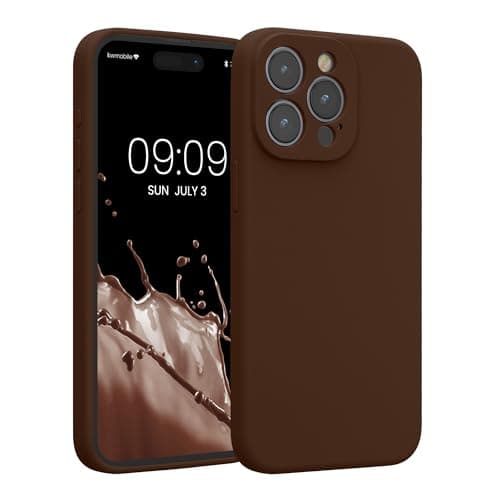 Image of kwmobile Case Compatible with Apple iPhone 15 Pro Max Case - Slim TPU Silicone Phone Cover - Soft Touch Finish - Chocolate