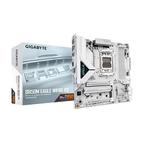 Image of GIGABYTE B850M Eagle WIFI6E ICE AMD AM5 mATX Motherboard, Support AMD Ryzen 9000/8000/7000 Series, DDR5, 8+2+2 Power Phase, 2X M.2, PCIe 5.0, USB-C, WIFI6E, 2.5GbE LAN, EZ-Latch, 3-Year Warranty