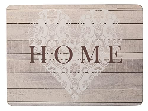 Image of KitchenCraft Everyday Home Placemats, Non-Slip Heat Resistant Cork Placemats with Wooden Design, 29 x 21.5cm, Set of 4, Yellow