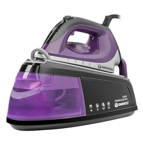 Image of Daewoo 2400W 1.2L Steam Station Iron, Large Detachable 1.2L Water Tank, Ceramic Coated Soleplate, Steam Rate 40-60G Per Minute, Anti-Limescale Function, Temperature Adjustable