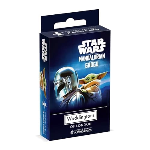 Image of Waddingtons Number 1 Star Wars Mandalorian and Grogu - The Child Playing Card Game, Play with your favourite Baby Yoda meme, Perfect travel and family game for ages 6 and up
