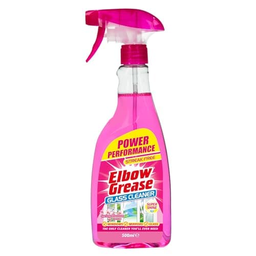 Image of Elbow Grease Pink Glass Cleaner for Windows, Mirrors & Glass - Streak Free - Super Shine | Spring Blossom Fragrance (500ml)