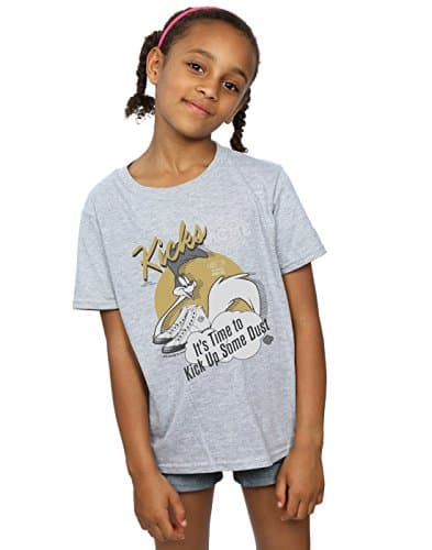 Image of LOONEY TUNES Girls Road Runner Kicks T-Shirt 9-11 Years Sport Grey