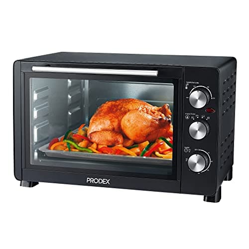 Image of Prodex PX7030B 30 Litre Tabletop Mini Oven, 1500W Electric Cooker & Grill, Ideal for Roasting, Baking, Grilling & Reheating, Temperature Range: 100-230°C, Internal Light, Black