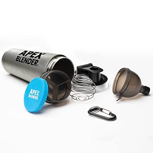 Image of Protein Shaker Bottle - 750ml Stainless Steel, Ultimate Silver Color - Leak-Proof, BPA-Free, Clump-Free Mixer Ball & Powder Funnel - Perfect for Gym, Pre/Post-Workout - Stylish & Durable Metal Shaker