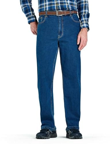Image of Chums Men's Denim Jean in Stretch Fabric Side Elasticated Waistband for Comfort Stonewash Finish Blue 40W / 31L