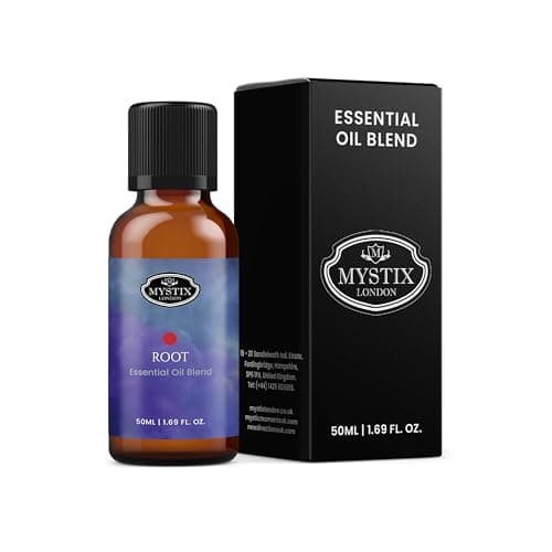 Image of Mystix London | Root Chakra Essential Oil Blend 50ml | Earthy Woody Aroma | Patchouli Pogostemon Cablin Vetiver Vetiveria Zizaniodes