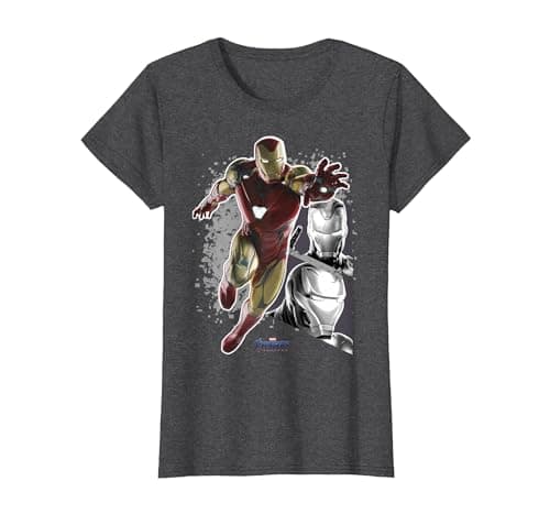 Image of Marvel Avengers Endgame Iron Man Panel Pose Graphic Tee T-Shirt, Women, Dark Heather Grey, 3X-Large