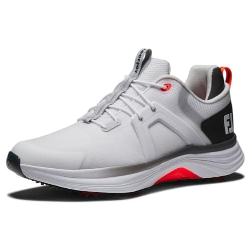 Image of FootJoy Men's Hyperflex Golf Shoe, White/Black/Red, 8 UK Medium