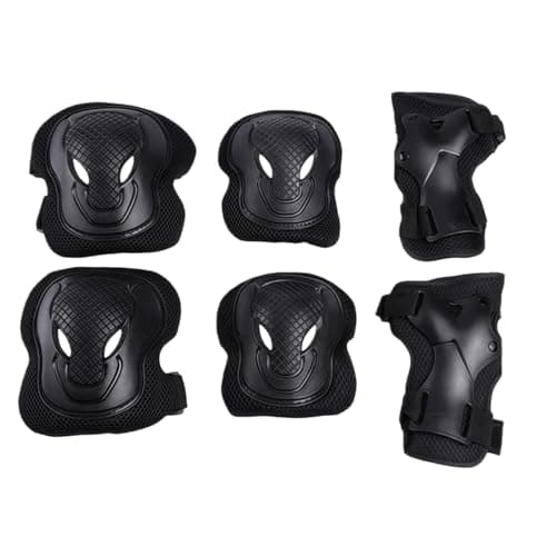 Image of Adult Knee Pads Elbow Pads Wrist Guards 6 in 1 Protective Gear Set for Ice Skating Roller Skating Cycling Scooter Skateboard Lightweight Adjustable Safety Pads