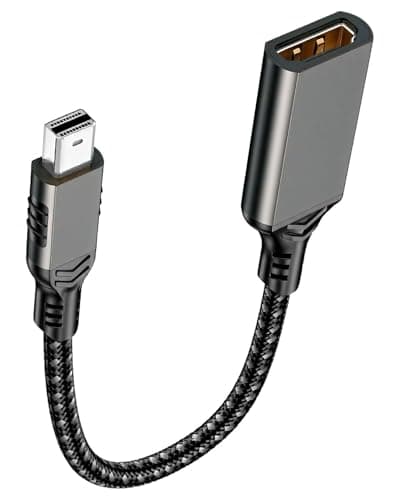 Image of Mini DisplayPort to HDMI Adapter 4K Thunderbolt to HDMI Cable Aluminum Shell Mini DP to HDM Adapter Nylon Braided Gold Plated Connector for MacBook Air/Pro Microsoft Surface Pro Projector Monitor