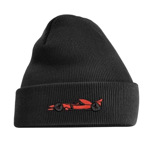 Image of Grand Prix Racing Beanie Car - Motorsports-Inspired Design for Speed Enthusiasts and Racing Fans Adults & Kids (UK, Alpha, One Size, Adults, Black - Blue Car)