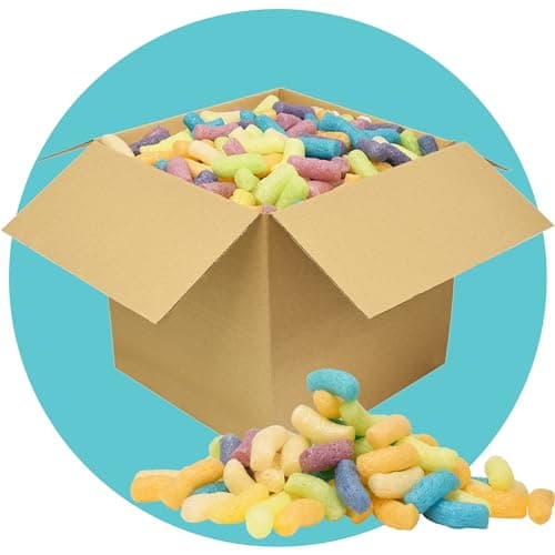 Image of Triplast MultiColour ECO Packing Peanuts (1 Cubic Ft) - Corn Starch Based, Compostable, Biodegradable & Water-Soluble - Use as Loose Fill, Void Fill, Packing Chips & Packaging Filler for Shipping