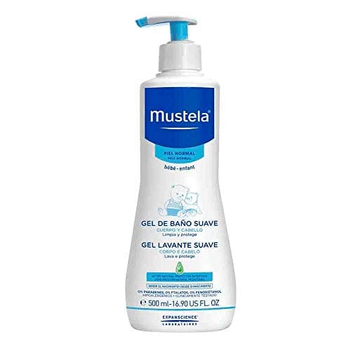 Image of Mustela Dermo Cleansing Bath Gel, Body and Hair Wash Baby Newborn – 500 ml
