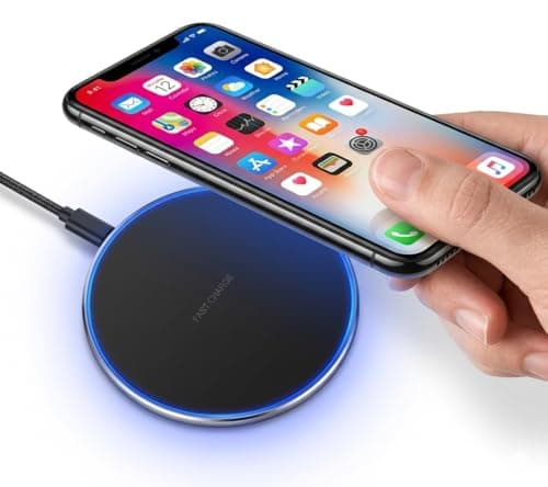 Image of 15W Wireless Charger for iPhone & 10W Samsung Fast Charger – Qi-Certified Slim Charging Pad for iPhone 12–15, Galaxy S23/S22/S21