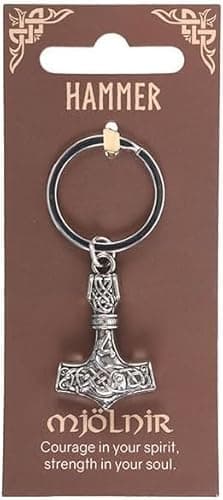 Image of Something Different Wholesale Mjölnir Hammer Keyring | Norse Thor’s Hammer Keychain | Viking Mythology Accessory | Power Symbol Key Ring