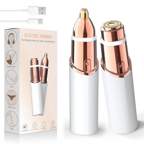 Image of Vexloria 2-in-1 Women's Eyebrow Trimmer & Facial Hair Remover with LED Light - Professional Painless Precision Grooming Tool for Eyebrows, Upper Lip & Face