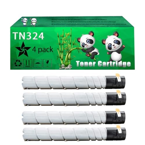 Image of Replacement TN324 Toner Cartridge Compatible for Konica Minolta Bizhub C258 C308 C368 Printers, Up to 23000 Pages, Vivid Colors, Contains Chip (4 Pack Black)