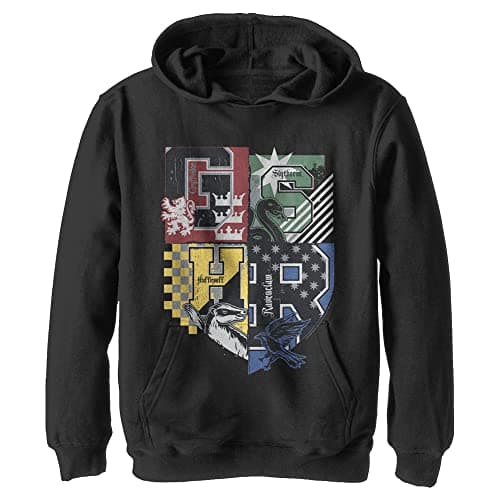 Image of Harry Potter Kids' House Crests T-Shirt, black, M