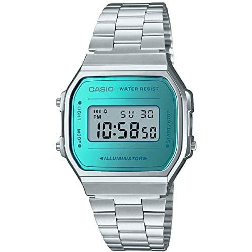 Image of Casio Unisex Child Quartz Watch, digital Display and Stainless Steel Strap A168WEM-2EF Green