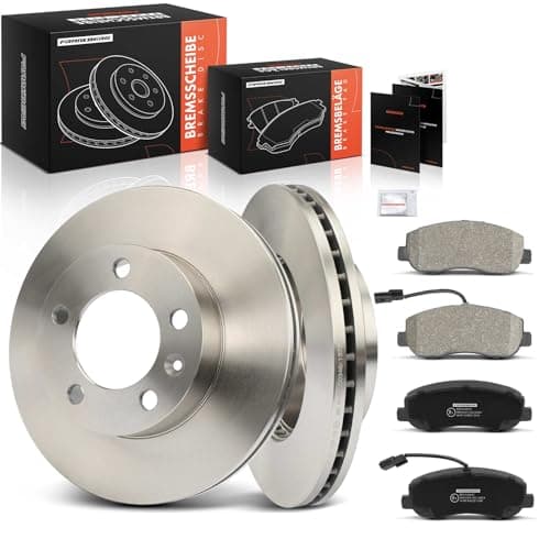 Image of Frankberg Brake Kit incl. 2x Brake Disc + 4x Brake Pad Front Compatible with Master III Bus JV Movano B Bus X62 Master III Box FV Replace# 93167551,95522278