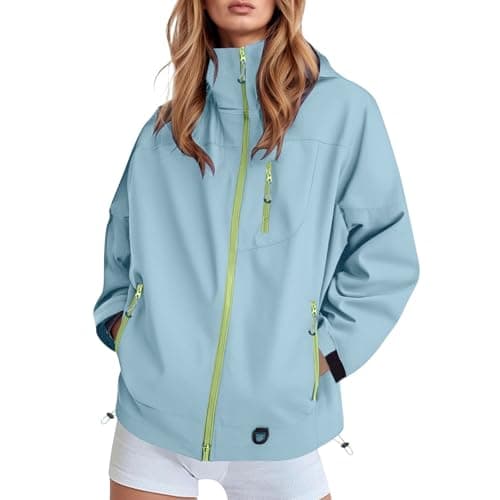 Image of Generisch Fashionable casual plain wind jacket with for women, lightweight transition jacket for everyday use, office, blue, M