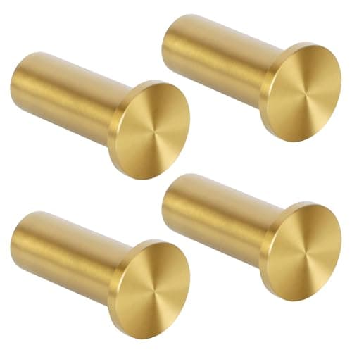 Image of SAYAYO 4PCS Coat Hooks Wall Mounted SUS304 Stainless Steel Door Wall Hooks for Hanging Towels for Bathroom Heavy Duty Sunburst Gold