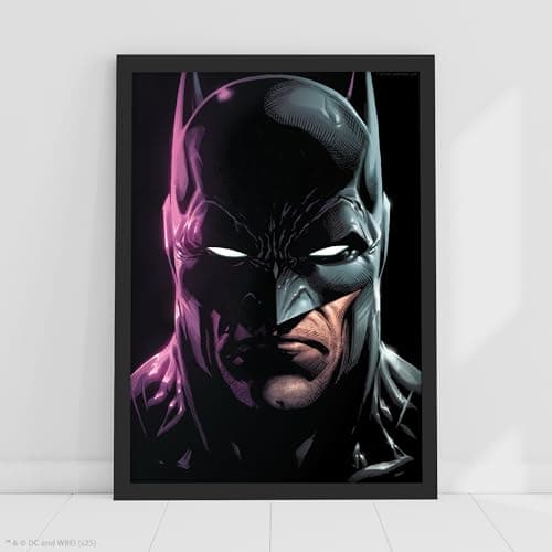 Image of Batman Print - Batman Purple Glow Poster DC Superhero Wall Art (21cm x 29.7cm - A4)
