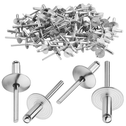 Image of TXXATX 4.8x16 mm Pop Rivets 120 Pieces Rivets for Metal Silver Large Flange Aluminum Rivets for Woodworking Furniture Sheet Metal Automotive Mechanical Equipment Industry