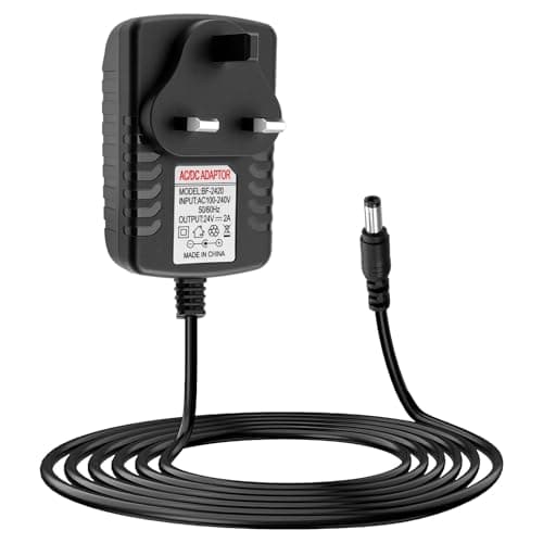 Image of 24V 2A Power Supply Adapter, 100-240V 50/60hz AC to DC Transformer Charger for Submersible Pumps LED Strip Light CCTV Camera Speaker Label Makers Video Beamer Adaptor (DC Jack 5.5 * 2.5mm, 1m)