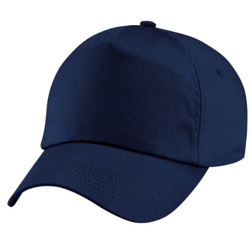 Image of Beechfield Plain 100% Cotton Cap – Child, Boys, blue navy, M