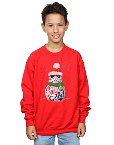 Image of Absolute Cult Star Wars Boys Stormtrooper Up To Snow Good Sweatshirt Red 5-6 Years