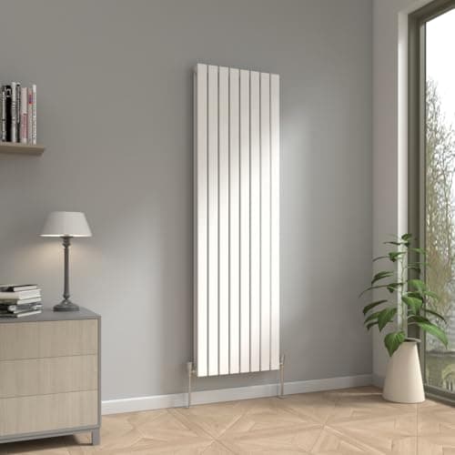 Image of NRG 1800 x 544mm Vertical Radiator Gloss White Double Modern Flat Panel Bathroom Central Heating Heater Radiators