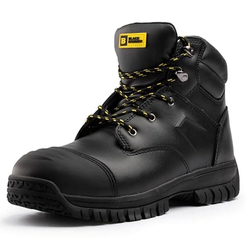 Image of Black Hammer Mens Safety Boots S3 SRC Steel Toe Cap with Midsole Protection Wide Fit Ideal Work Boots for Men Thunder Black (9 UK)