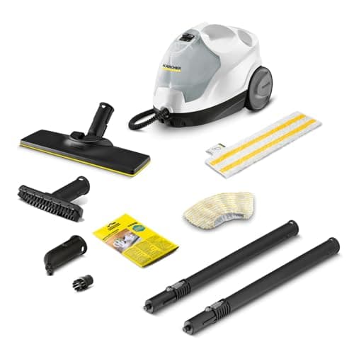 Image of Kärcher Steam Cleaner SC 4 EasyFix, steam Pressure: 3.5 bar, Heating time: 4 min, Power: 2000 W, Surface: 100 m², 2-Tank System: 0.5 l+0.8 l, with Floor Cleaning Set EasyFix, nozzles and covers