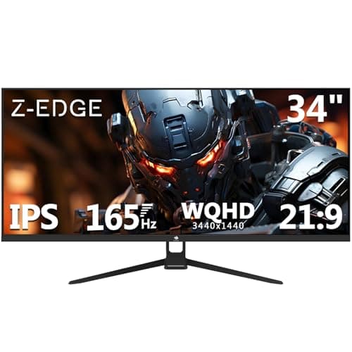 Image of Z-Edge 34 Inch Ultrawide Monitor UWQHD Gaming Monitor 165Hz 1ms MPRT, 3440x1440 IPS Panel 21:9, 100% sRGB, FreeSync, PiP & PbP, DisplayPort (165Hz), HDMI (100Hz), Black