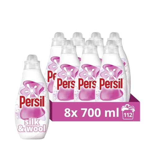 Image of Persil Silk & Wool Liquid Laundry Detergent, Non-Bio, Colour Safe, Hypoallergenic, Gentle on Sensitive Skin, 8 x 700ml, 14 Washes Each, 112 Total Washes