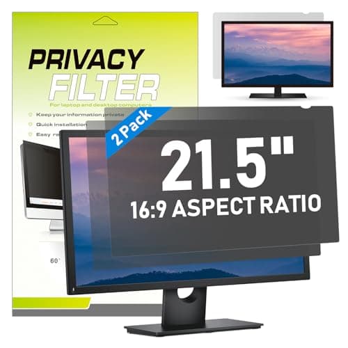 Image of LAMA [2 PACK] 21.5 Inch Computer Privacy Screen Filter, Universal Computer Monitor Privacy Filters (WxH:18.74"x10.55"), Anti-Spy/Anti-Scratch/Anti-Glare Protector for Widescreen Monitors(16:9)