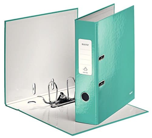 Image of Leitz "WOW" A4 8 cm Spine Lever Arch File - Ice Blue