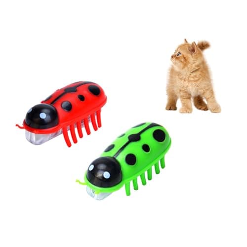 Image of Kinberry 2pcs Mini Robot Beetle Cat Toy Electric Beetle Toy Interactive Pet Bug Toy For Pet Cat Mouse