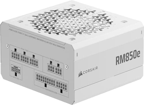 Image of CORSAIR RM850e (2025) Fully Modular Low-Noise ATX Power Supply with 12V-2x6 Cable – ATX 3.1 & PCIe 5.1 Compliant, Cybenetics Gold Efficiency, 105°C-Rated Capacitors, Modern Standby Mode – White