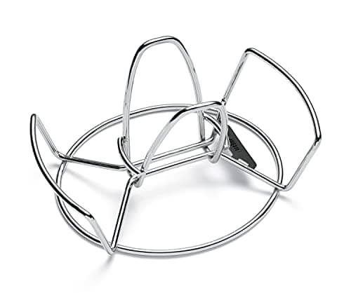 Image of Weber Poultry Roaster made of Stainless Steel, with practical handles, Holder for Can/Container for Liquids for Crispy, evenly cooked & juicy Chicken, dishwasher safe - Silver (6482)