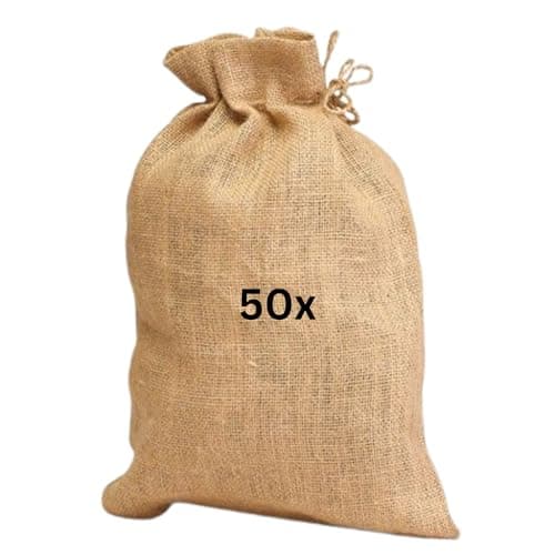 Image of [FIXINGS DIRECT] Eco-Friendly Hessian Sandbags Natural (34 x 74cm) | Sand Bag Hessian For Flood Protection Sack | Biodegradable Heavy Duty Hessian Sand Bags | Potato Sacks (50 Pack)