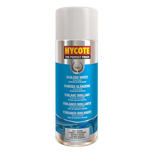 Image of Hycote Fast Drying Aerosol Car Spray Paint, Gloss White, 400 ml