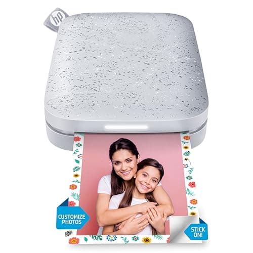 Image of HP Sprocket 2x3 (5.1x7.5 cm) Instant Smartphone Photo Printer, Portable Color Wireless Mobile Printer, Zink Sticky-Back Photos, Print from App on Compatible iOS & Android Devices with Bluetooth, White