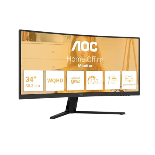 Image of AOC CU34B3E 34 inch UW-QHD Monitor Curved, 120Hz, VA Panel, 4ms GtG, Adaptive Sync, HDR Ready, (3440x1440 HDMI 1x 2.0 DP 1x 1.4) Black