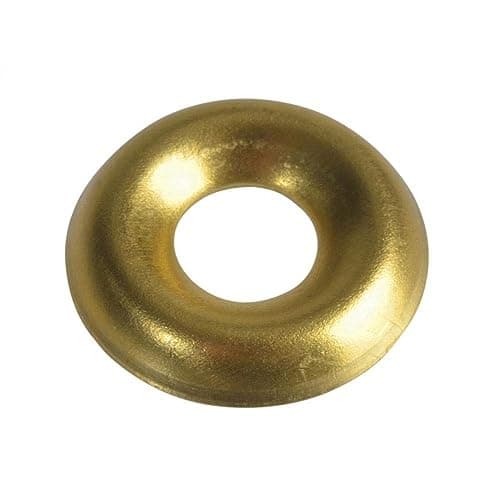 Image of ForgeFix Screw Cup Washers | No. 6's | Solid Brass, Polished | Bag 200