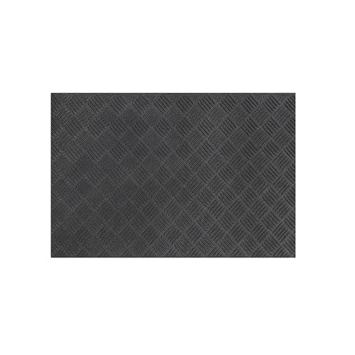 Image of Nicoman Rubber Doormat, Non-Slip Deckplate Surface, Low-Profile, Heavy-Duty Water-Resistant, Indoor Outdoor Entrance Patios Garden Garages (Black, 60cm x 40cm)