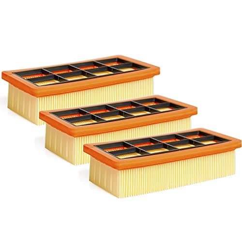 Image of 3 Piece Flat Pleated Filter Set for Kärcher Ash and Dry Vacuum Cleaner AD 2, AD 2 Battery, AD 4 Premium, AD 3 Premium, AD 3, AD 3.200, AD 3.00, Item Number 6.415-953.0
