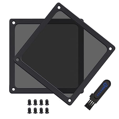 Image of BRIEFCEC Dust Filter 120mm for Computer Cooler Fan/PSU/Routers NYLON 80 Mesh, Magnetic Frame Dust Mesh PC Cooler Filter (NYLON, 2Pack, Black)